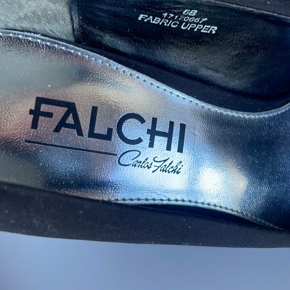 New Falchi Black Fabric pumps size US6B pointed toe - Picture 2 of 8
